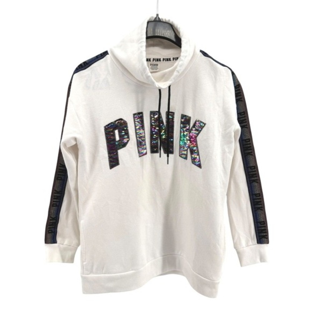Victoria's Secret Pink Cowl Neck Womens Small Pre-Owned Pullover Hoodie Rainbow